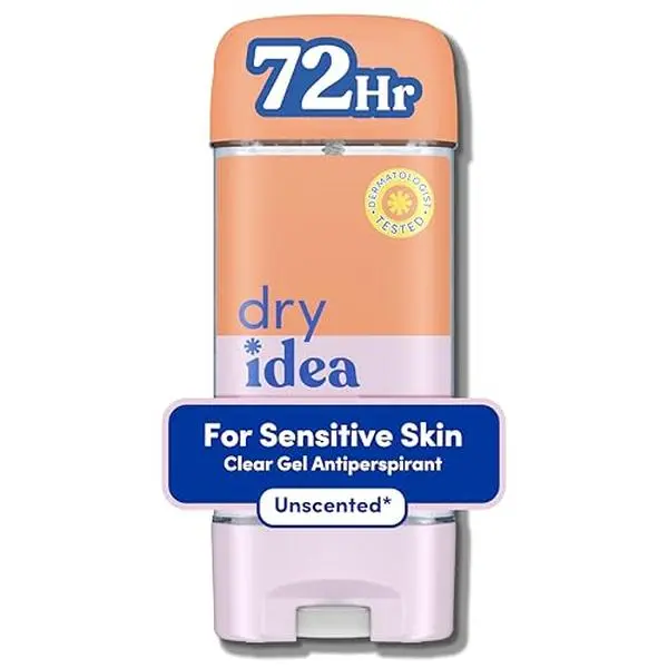 Dry Idea Gel Deodorant & Antiperspirant for Women - Hypoallergenic for Sensitive Skin, 2X Longer Sweat Protection*, 72Hr Odor Control, Unscented, Womens Deodorant, 3 oz