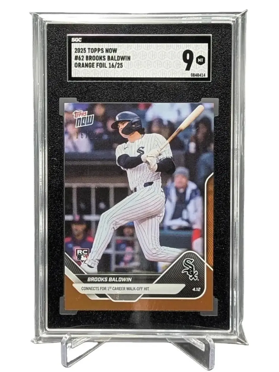 2025 Topps Now - Brooks Baldwin #62 Orange Foil /25 (RC) SGC 9