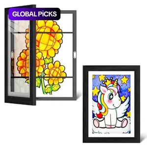 Children Magnetic Storage Picture Frame with Corner Protectors, Acrylic Art Photo Frame, Wall-Mounted Decor for School, Office, Home