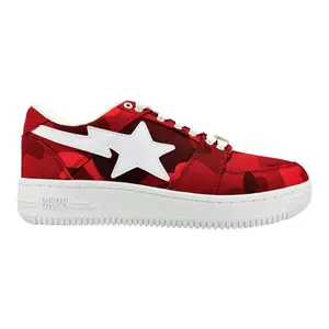 A Bathing Ape Bape Sta Low Closed Camo Red Men's Casual Shoe, Sneaker, Trainer, Footwear