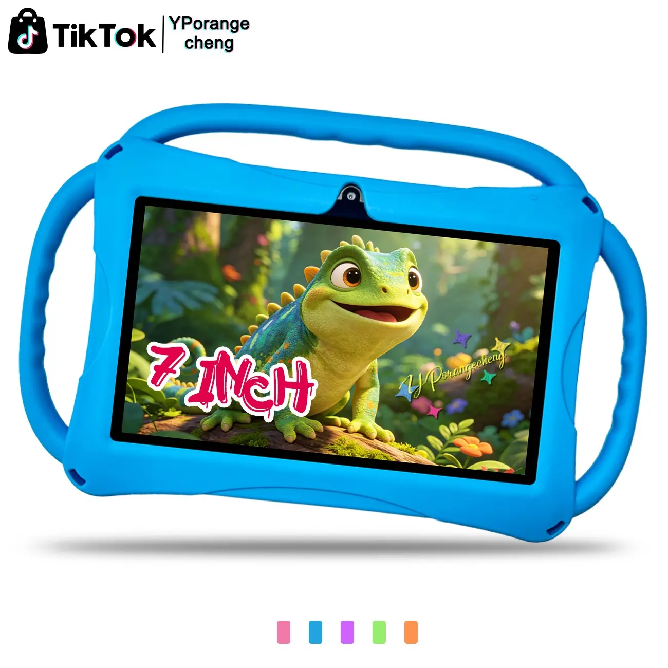 TikTok 7-Inch Kids & Students Tablet, Learning Entertainment Tablet, 5G Cellular + High-Speed WiFi, Study & Office 2-in-1, HD Full Screen, Front & Rear Dual Cameras, Full-Body Shockproof Case, Education + Entertainment, Online Class Ready, Gift