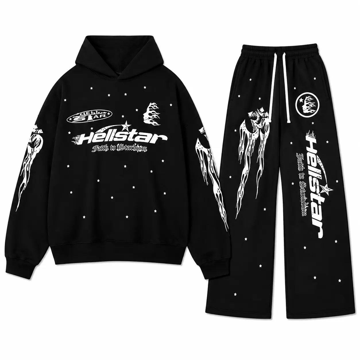 Hell-Star Flame Graphic Oversized Hoodie – Unisex Loose-Fit Long Sleeve Pullover, Warm Lightweight Breathable Casual Streetwear Sweatshirt for Men & Women