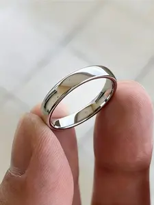 1 Piece of Simple Stainless Steel Non Fading Smooth Ring for Men and Women, Fashionable Classic Versatile Engagement Wedding, Daily Versatile Couple Ring
