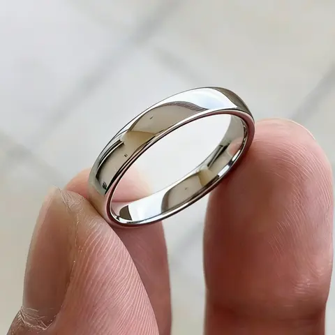 1 Piece Simple Stainless Steel Non-Fading Smooth Ring for Men and Women, Classic Versatile Engagement & Wedding Band, Daily Couple Ring, Engagement Wedding Bands