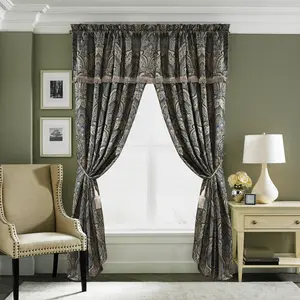 Seville 4-Piece Jacquard Paisley Window Curtain Set