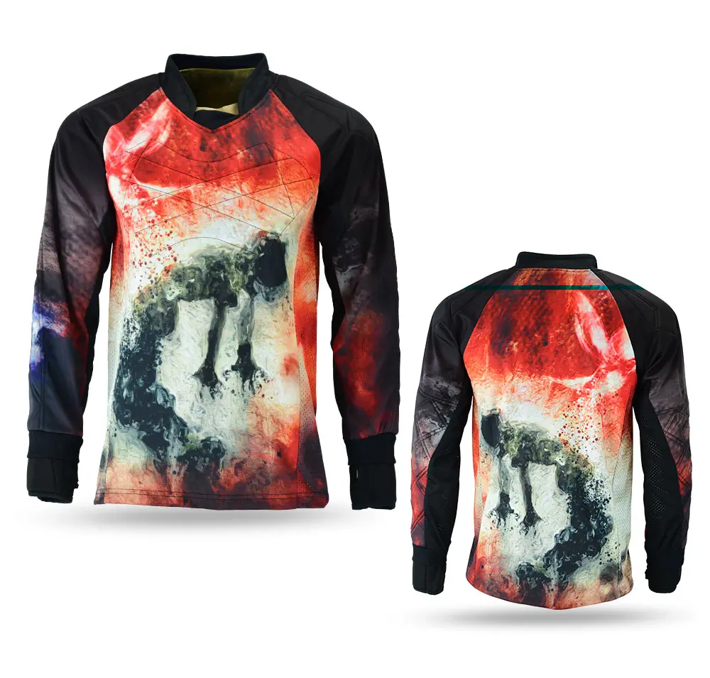 Galaxy High Quality Paintball Long Sleeve Padded Lightweight Jersey White/Red/Black - 1001
