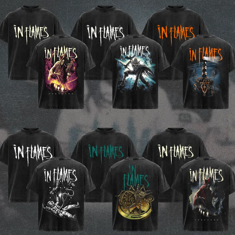 [COLLECTION] In Flames Band T-Shirt, Melodic Metal Graphic Tee, Dark Futuristic Artwork Shirt, Clayman Inspired Metal Merch, Metal Band Tee, Gift for In Flames Fans, Unisex Shirt for Men & Women