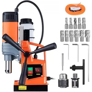 VEVOR Mag Drill Press, 1300W 1.57" Boring Diameter, 2922lbf Power Portable Magnetic Drill, 810 PRM, 11Pcs Drill Bits Electric Drilling Machine for Metal Surface
