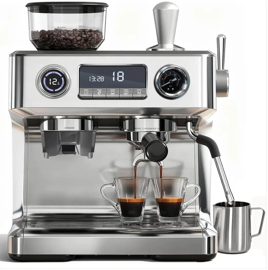 Kismile 20-Bar Espresso Machine with Built-In Grinder Kismile 20-Bar Espresso Machine with Built-In Grinder