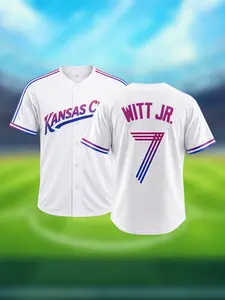 Kansas City 7 Vibe Embroidered Breathable Unisex Baseball Jersey Streetwear T-Shirt