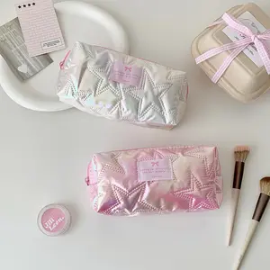 Girl Starry Highlighter Pencil Case, High Aesthetic Student Stationery Storage Bag, Portable Makeup Organizer, Outdoor Use