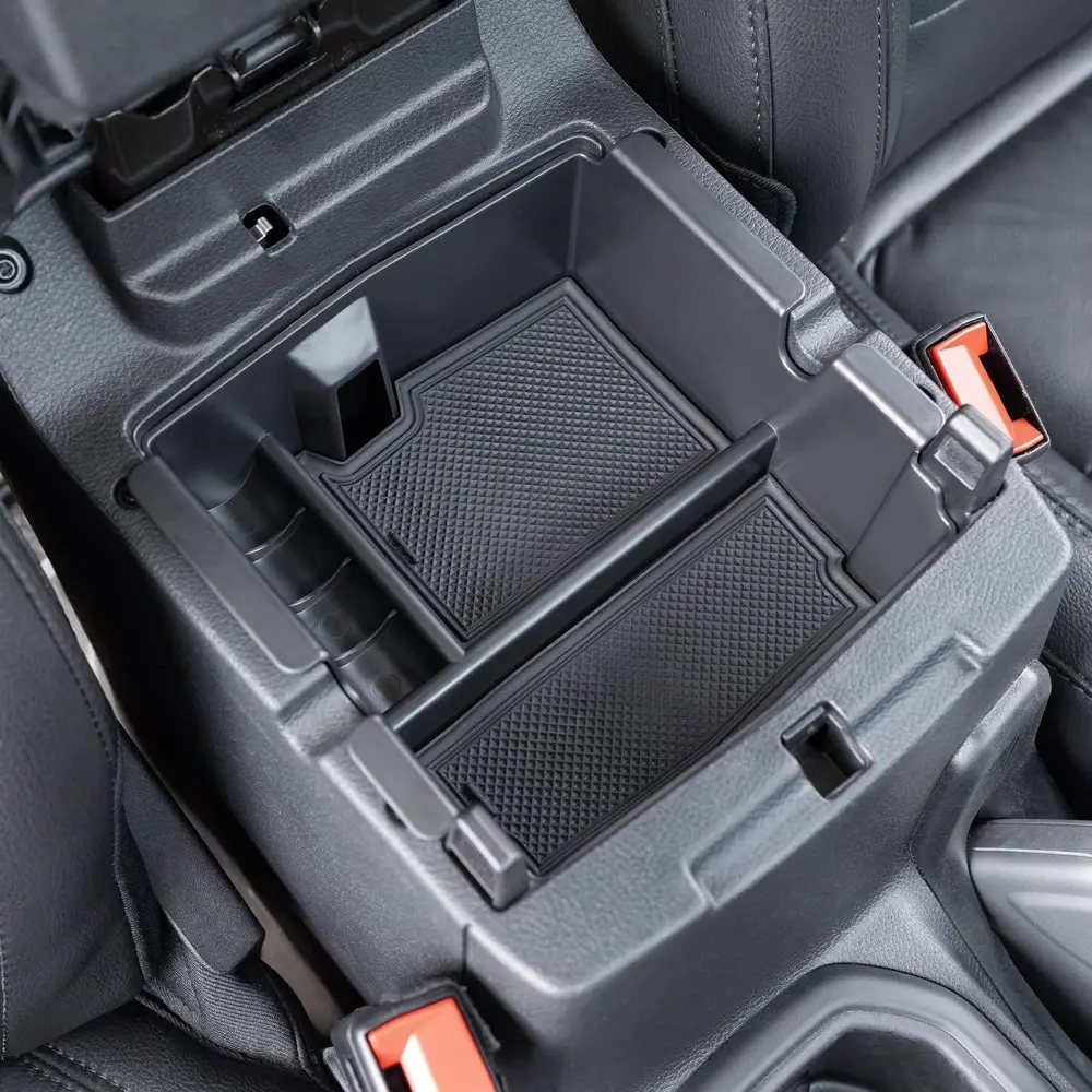 Center Console Organizer For Jeep Wrangler JL,JLU (2018-2025) & Gladiator JT (2020-2025) | Armrest Storage Tray | Interior Accessories (Not for JK/JKU) | Black Liner Trim