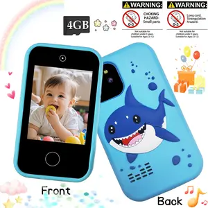 Kids Interactive Toy Phone, 2.8-Inch Screen, Shark Design, Soft Silicone Case, Ages 3-11, Ideal For Home And Party, Halloween Christmas Gift