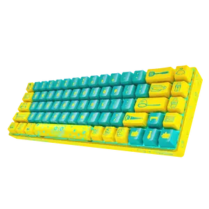 Banshee K68 HE Magnetic Switch Keyboard - Bikini Bottom Edition with Gateron Double-Rail Purple Switches, 8kHz Polling Rate, RGB LED Lighting, and Bluetooth 5.3 Connectivity