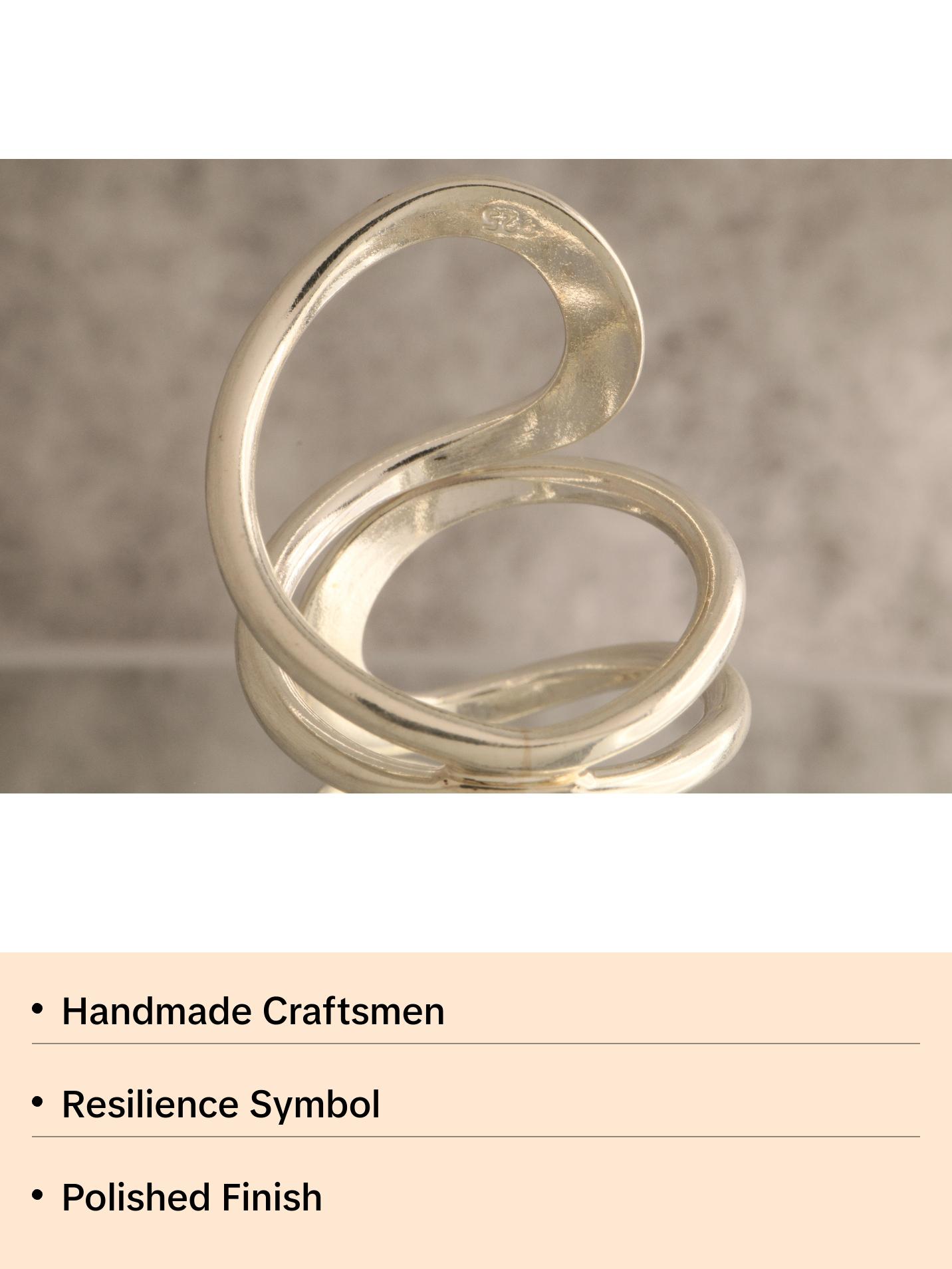 Infinity Curve - Over 7 Grams Of 925 Sterling Silver Statement Ring