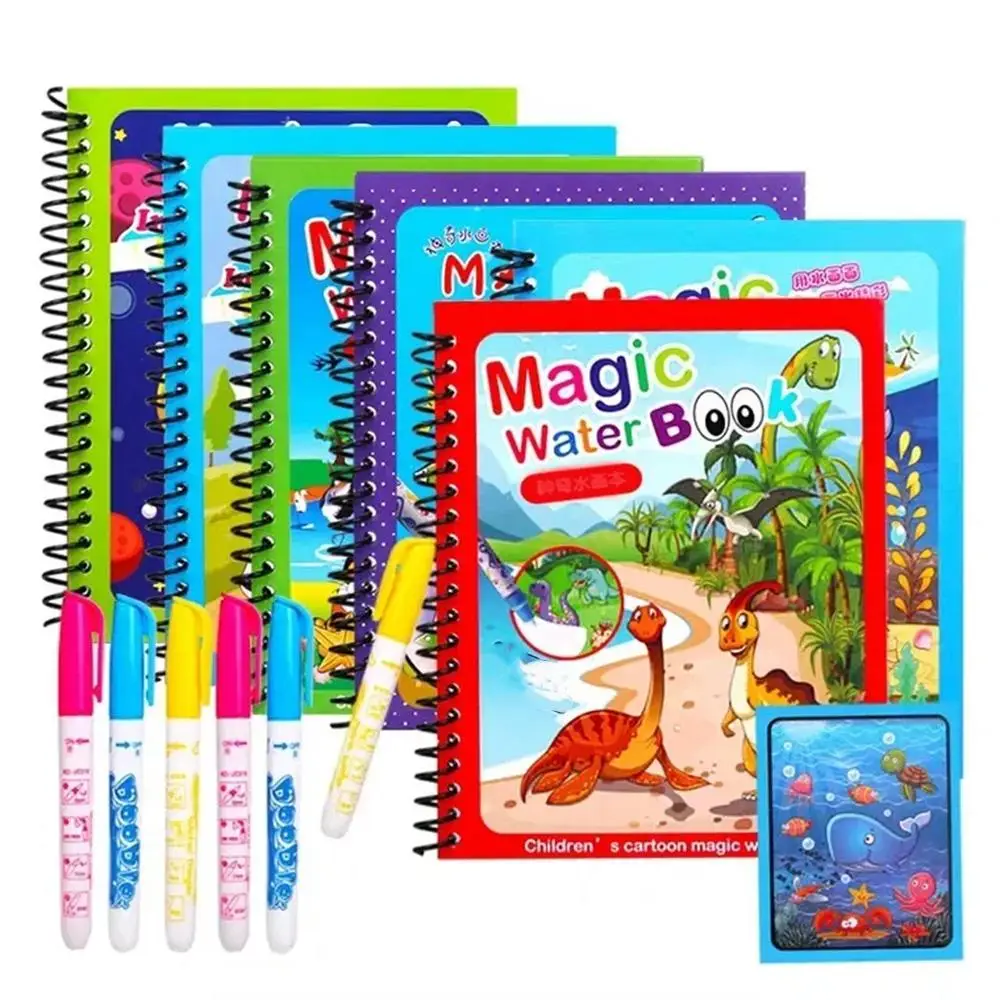 Magic Water Painting Book with Pen, 1 Count Reusable Coloring Book, Magic Painting Board, Suitable for 3-6 Years Old Teenager
