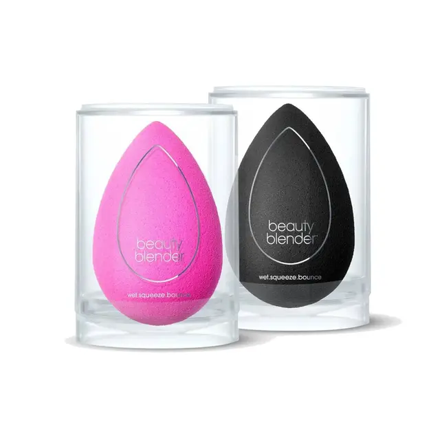 Beauty Blender Original Pink + Pro Black Sponge Duo | 2-Piece Set | Uses 33% Less Foundation
