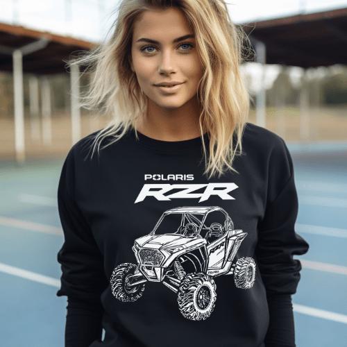 Polaris RZR Offroad Longsleeve T-Shirt: Style and Comfort Casual Black Classic Top Collar Print Tshirt Graohic Cotton Crewneck Menswear Day