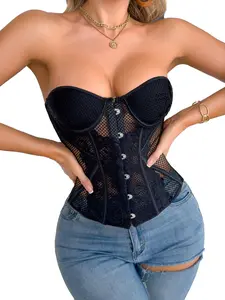 Romantic Black Lace Corset: Date Night Feminine Sexy Shapewear for Intimate Evenings