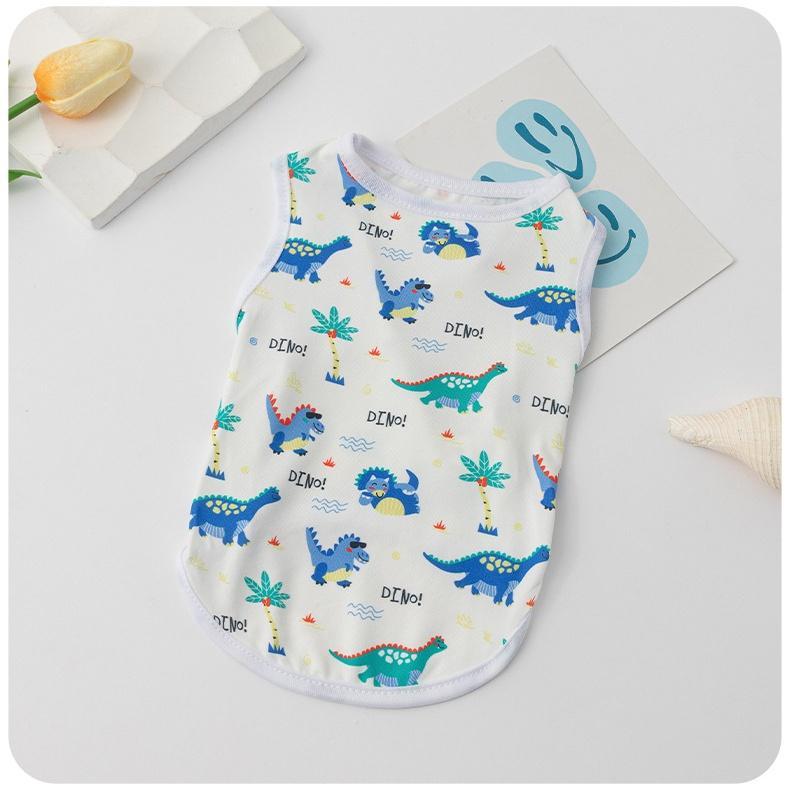 Cute Printed Dog Clothes for Shih Tzu Male and Female Cartoon Pet Vest Summer Cat Tshirt Puppy Tank Top Clothing