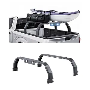 Summervibes VEVOR Overland Truck Bed Rack, 14.4-17.3 in Height, Adjustable Bed Cargo Rack with Security LED Light, Compatible with Ram 1500/Tundra/Silverado 1500/F150/Gladiator JT/Colorado/Canyon/Ranger/Maverick