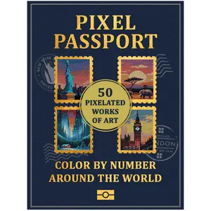 Pixel Passport: Mystery Color By Number Coloring Book