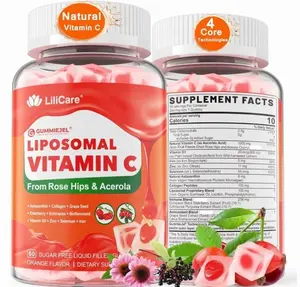 Natural Liposomal Vitamin C 1000mg Gummies for Adults & Kids 9+, Chewable Vitamin C w/ 11mg Zinc, D3, Elderberry, Echinacea, , Bioflavonoid, Immune Support, Whole Food VIT C from Fruits, Sugar Free