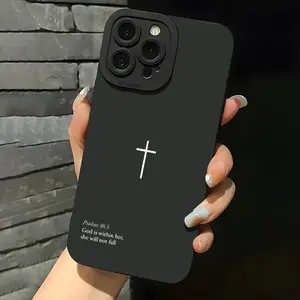 Phone cases Psalms 46:5 Cross Christian Cool Phone Case for Iphone 17 16 11 15 14 13 12 Pro Max Plus Case Black Aesthetic Phone Cases Birthday Christmas Gifts for Women Men Boyfriend Christian Gifts for Women Men