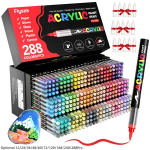 Acrylic Paint Markers, Soft Brush Tip Acrylic Paint Pens, Quick-Drying Waterproof Ink, for Rock Painting Plastic Wood Canvas Glass Ceramic Metal Art Crafts Supplies Christmas Gift