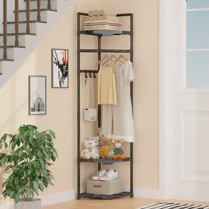 Elegant Metal Coat Rack, Garment Rack, Corner Hat Stand, Wall-Mounted Organizer, Storage, Organizing for Coats & Hats, Ideal for Entryway, Bedroom, Living Room Decor