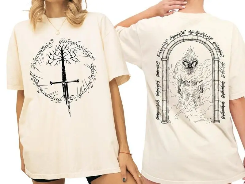 Ring Inspired Shirt, 2 Side Tee, Middle Somewhere Shirt, Dark Lord Shirt, Back and Front Tee, Broken Blade Tee Book Lover Gift