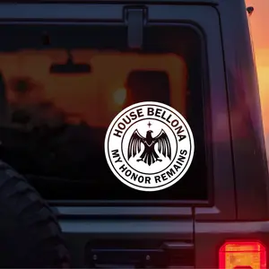 Red Rising “My Honor Remains” Cassius Au Bellona Vinyl Car Decal – House Bellona Eagle Sigil Bookish Sticker for Fantasy Readers & Howlers – Car Window Laptop Tumbler Gift