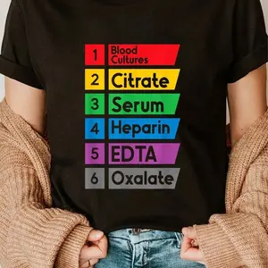 100% Cotton Phlebotomy Lab Technician: Order Of Draw Phlebotomist T-Shirt Short Sleeve T-Shirt