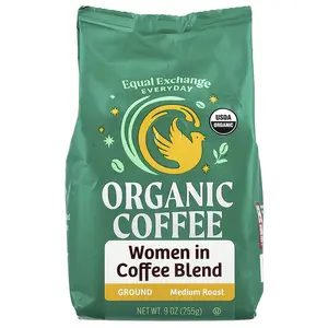 Equal Exchange Organic Coffee, Women In Coffee Blend, Ground, Medium Roast , 9 oz (255 g)