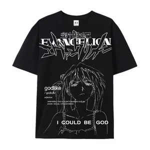 Oversized Casual Evangelion Asuka Langley & Unit 02 Anime Tee 100% Cotton Tshirt Streetwear Graphic Unisex Outfit Retro Otaku Gift