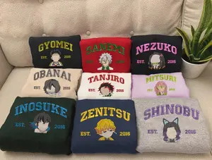 Anime Embroidered Sweatshirt, Embroidered Anime Shirt, Anime Shirt, Embroidered Shirt, Embroidered Hoodie, Anime Tee ESH555-563