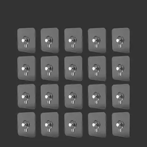 20pcs Wall Mounted Practical Hooks, Self-Adhesive Picture Hangers