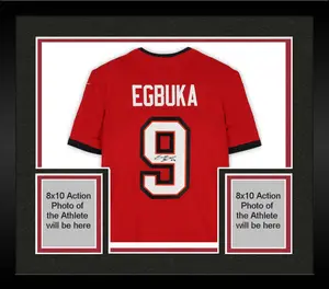 Framed Emeka Egbuka Tampa Bay Buccaneers Autographed Nike Red Limited Jersey - Fanatics Authentic Certified