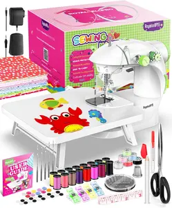 Mini Sewing Machine with 123 Pcs Sewing Kit for Beginners, Dual Speed Sewing Machine with Light and Finger Guard Suitable for, Travel