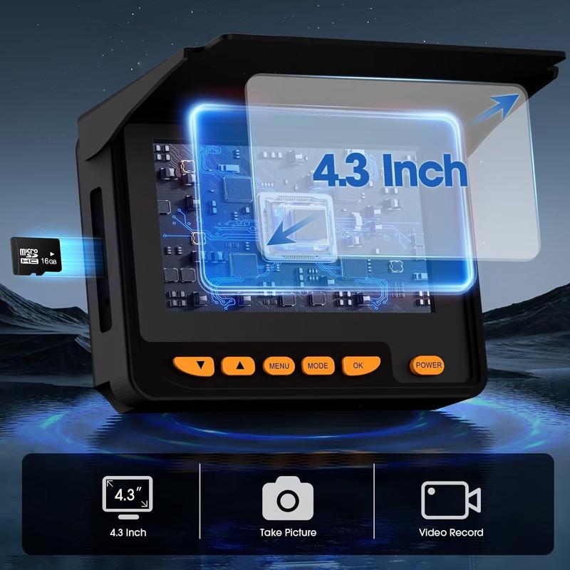 Sewer Camera, 66ft/20M 4.3" Pipe Drain Inspection Camera with DVR Function & Snake Cable, Waterproof IP68 Borescope w/LED Lights, Industrial Endoscope for Home Wall Duct Drain Pipe Plumbing