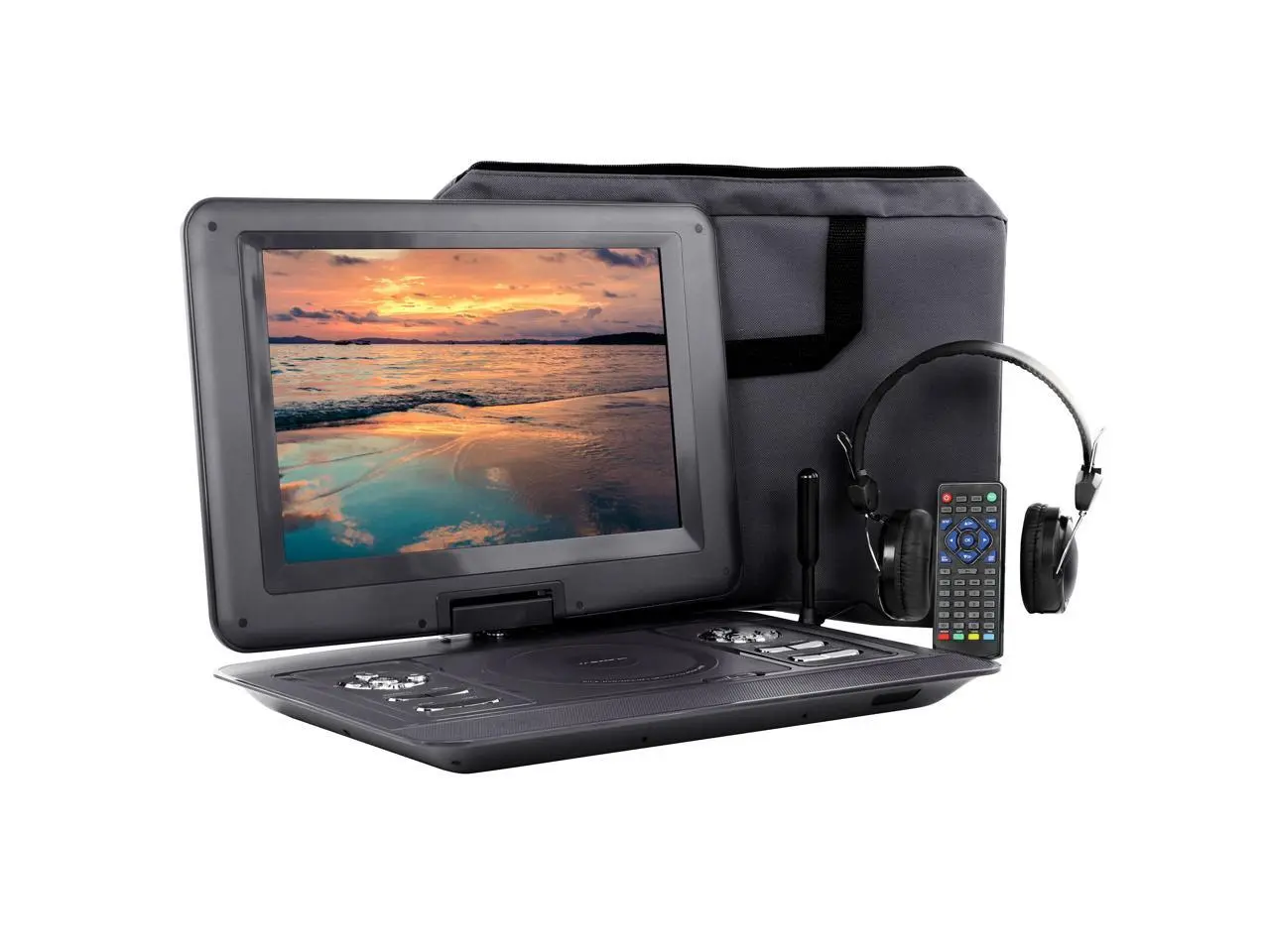 Trexonic TR-D133BLK 13.3 Inch Portable TV+DVD Player with Color TFT LED Screen and USB/HD/AV Inputs - Black