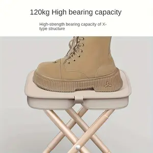 Camping Stool Portable Folding Stool Aluminum Ultralight Backpacking Stool 120 kg Load Capacity Oxford Cloth Seat Carbon Steel Frame Suitable for Outdoor Gardening Beach Hiking Fishing Foldable