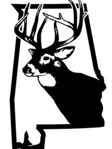 alabama state deer vinyl decal sticker 5"