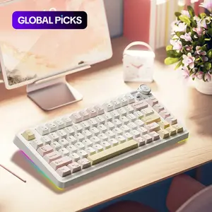 MK75 Wireless Keyboard, 81 Key Gasket Structure Keyboard with RGB Backlight, USB Rechargeable Ergonomic Keyboard for Tablet & Laptop, Lighted Mechanical Keyboard, RGB Backlit Keyboard #GLOBAL PICKS