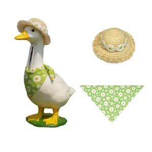 Spring Summer Porch Goose Set, Fits 23 Inch Porch Geese, Lawn Garden Patio Decoration, Farmhouse Style, Two Seasons Use, Decorative