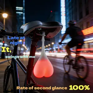 Bike LED Tail Lights Night Cycling Warning Lights CreativeSilicone-Shaped Waterproof Lights for Outdoor Use 3Light Modes Perfect Gifts for Friends Who Love OutdoorActivities