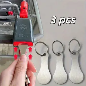 Stainless Steel Keychain Set, Shopping Cart Token Holder, Classic Fashion Simple Style, Unisex Daily Wear, 2pcs/3pcs Pack, Heavy Duty Keychain