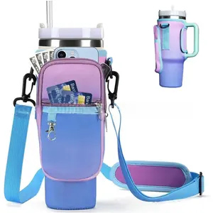 Multifunctional Keychain Set with Zipper Pulls & Climbing Buckles, Trendy Insulated Tumbler Cup Sleeve for 40oz Ice King Cups, Perfect Gift Idea, Drink Carrier In Cupholder