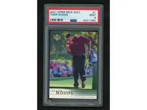 2001 Upper Deck Golf Tiger Woods #1 PSA 9