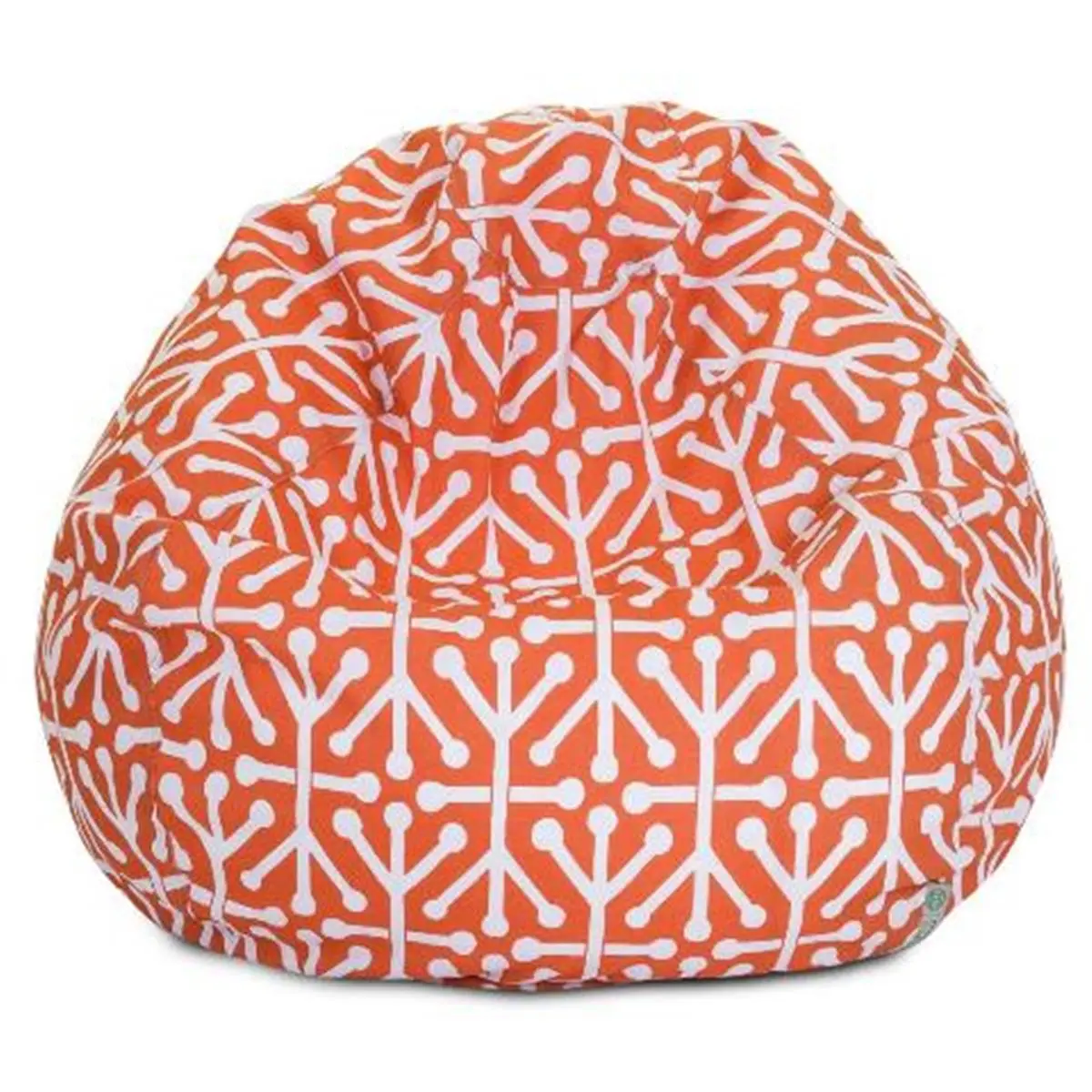 Majestic Home Orange Aruba Small Classic Floor Chair Bean Bag - Eco-Friendly Durable Indoor Sofa Furniture, 28x28x22 in, Ergonomic Lounging for Child, Playroom, Indoor-Outdoor Use, Covers & Refills Compatible